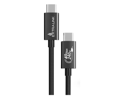Kabel ExtraLink Smart Life Braided USB-C 240W, 40Gbps, 2m Czarny